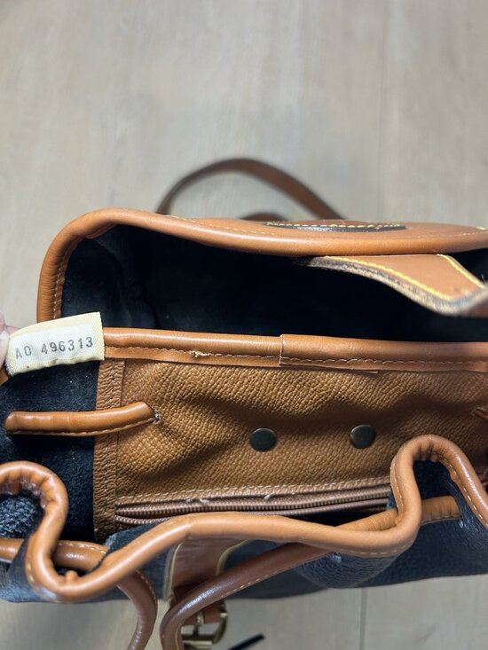 Vintage Dooney & Bourke Black Tan Color All Weather Leather Backpack main image 8